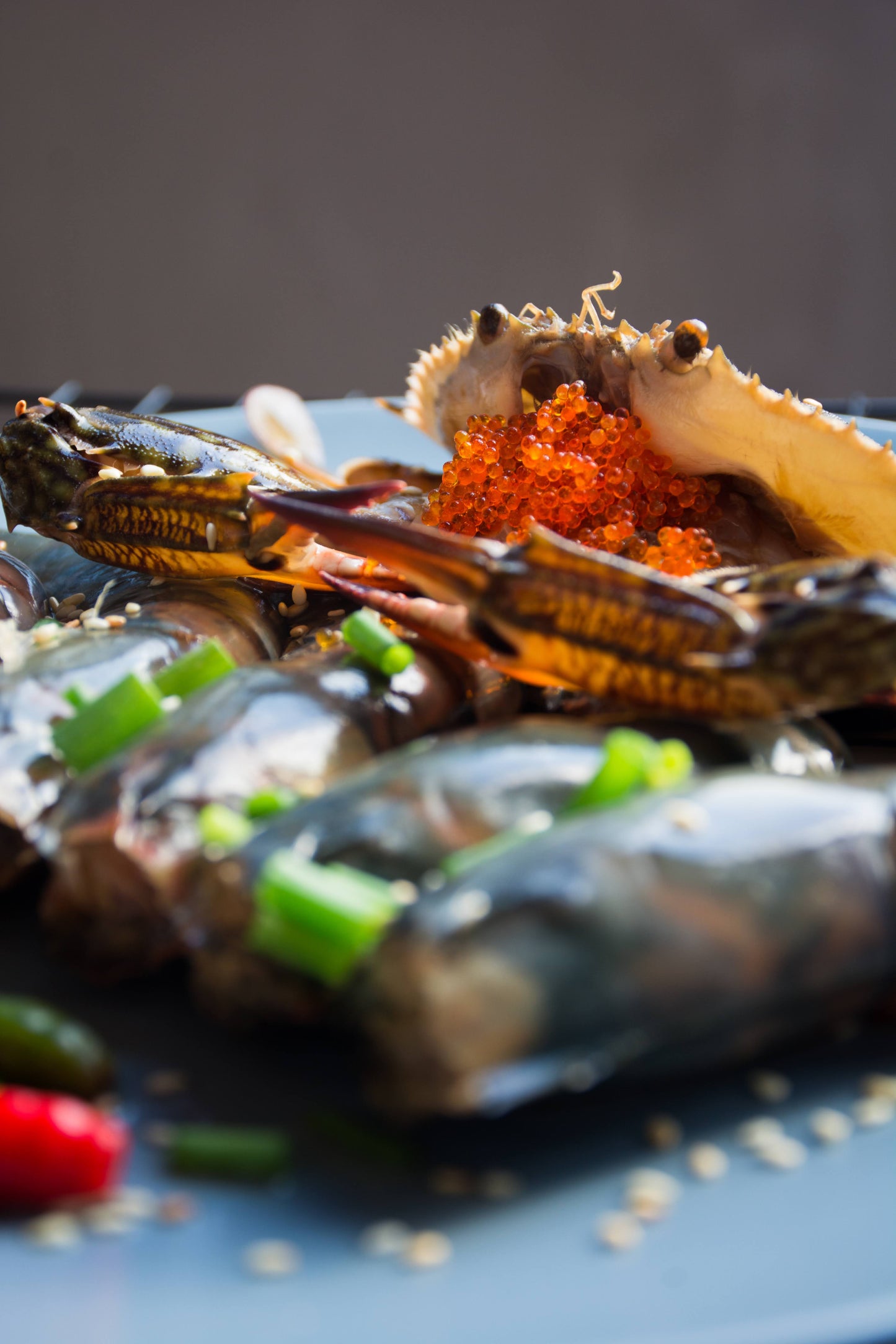 Raw Marinated Crabs 게장 Gejang - Ganjang (soy), Yangnyeom (spicy), Taegug (thai)