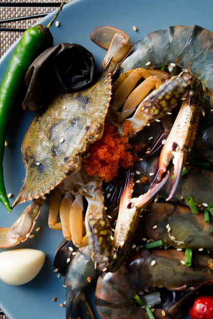 Raw Marinated Crabs 게장 Gejang - Ganjang (soy), Yangnyeom (spicy), Taegug (thai)