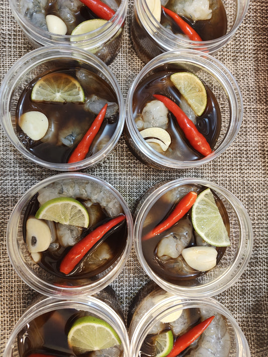 Raw Marinated Prawn 새우장 Saeujang 100g - Ganjang (soy), Yangnyeom (spicy), Taegug (thai)