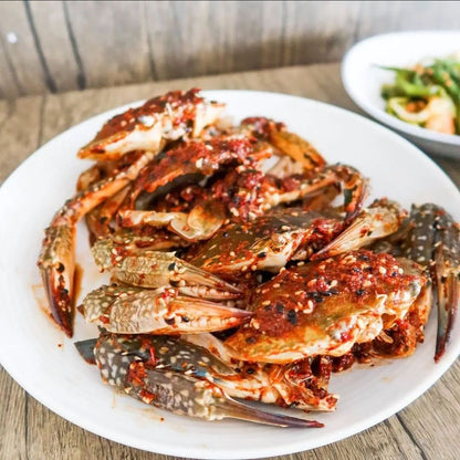 Raw Marinated Crabs 게장 Gejang - Ganjang (soy), Yangnyeom (spicy), Taegug (thai)